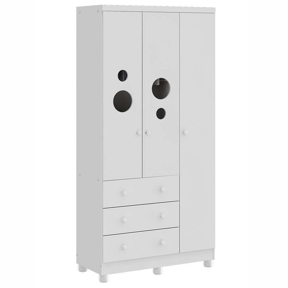 Guarda-Roupa Infantil Peroba Móveis Duda com 3 Portas, 3 Gavetas + Cômoda Duda Plus com 4 Gavetas - 2