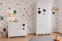 Guarda-Roupa Infantil Peroba Móveis Duda com 3 Portas, 3 Gavetas + Cômoda Duda Plus com 4 Gavetas - 8