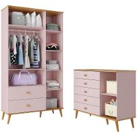 Guarda-Roupa Bartira Ternura com 3 Portas, 2 Gavetas + Cômoda Bartira Ternura com 5 Gavetas e 1 Porta - 3
