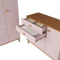 Guarda-Roupa Bartira Ternura com 3 Portas, 2 Gavetas + Cômoda Bartira Ternura com 5 Gavetas e 1 Porta - 5