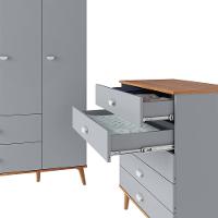 Guarda-Roupa Bartira Ternura com 3 Portas, 2 Gavetas + Cômoda Bartira Ternura com 5 Gavetas - 5