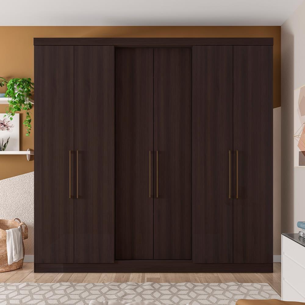 Guarda-Roupa Casal Bartira Napoli UP 6 Portas e 4 Gavetas + Cama Box Conjugada Casal Umaflex New Florença com Molas Ensacadas 55x138x188cm - 3