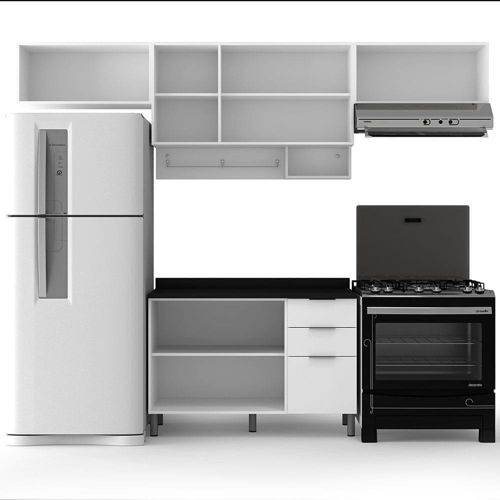 Cozinha Completa Bartira Rubi com 6 Portas, 3 Gavetas e 3 Prateleiras - 280cm de largura - 3