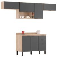 Cozinha Completa Demóbile Firenze com 7 Portas, 3 Gavetas, 3 Prateleiras e Nicho - 259,5cm de Largura