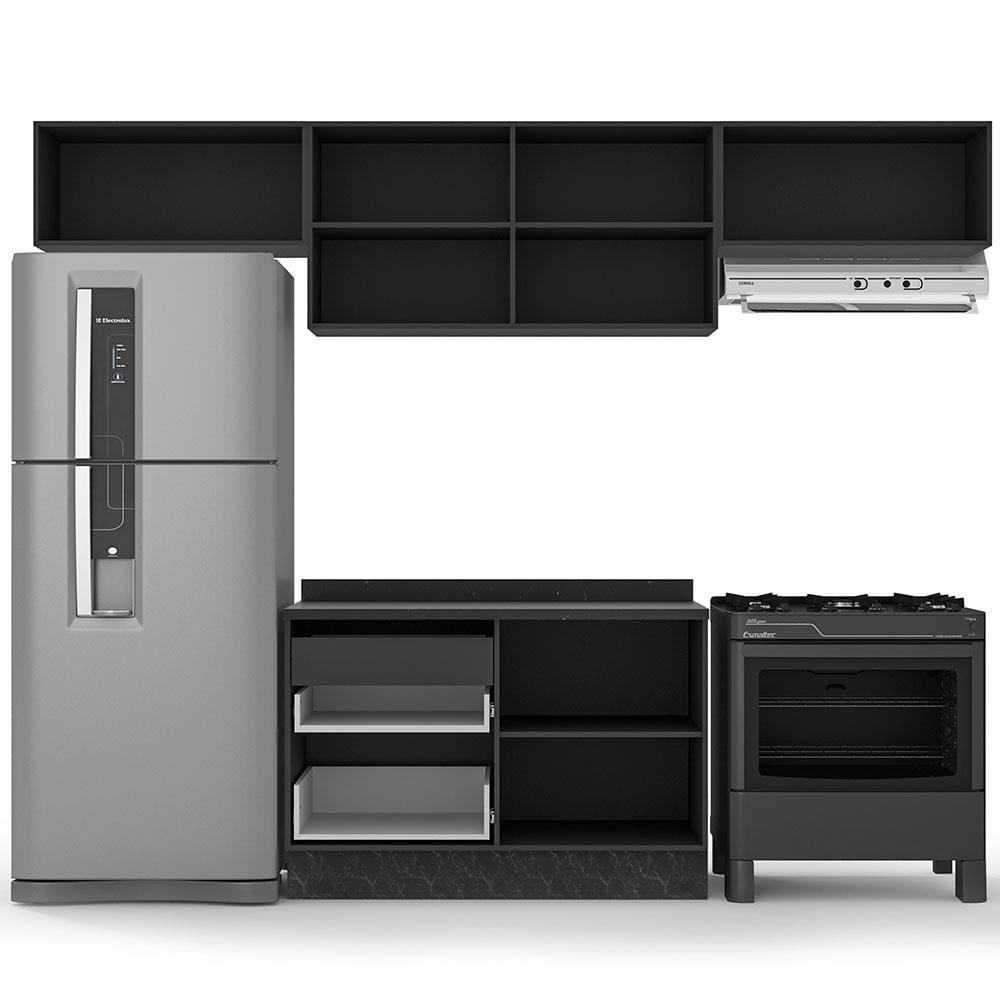 Cozinha Completa Bartira Linea com 5 Portas, 3 Gavetas e 2 Prateleiras - 280cm de largura - 3