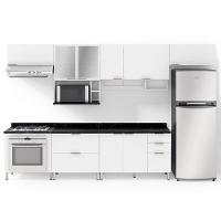 Cozinha Completa Bartira Rubi com 8 Portas, 5 Gavetas e 5 Prateleiras - 360,1cm de largura - 1