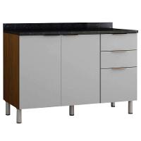 Cozinha Completa Bartira Rubi com 5 Portas, 3 Gavetas e 3 Prateleiras - 200cm de largura - 6