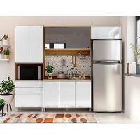 Cozinha Completa Bartira Amazonita com 8 Portas, 6 Prateleiras e 3 Gavetas - 271cm de largura - 1