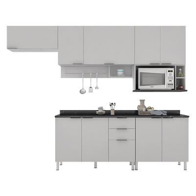 Cozinha Completa Bartira Rubi com 9 Portas, 3 Gavetas e 5 Prateleiras - 280cm de largura