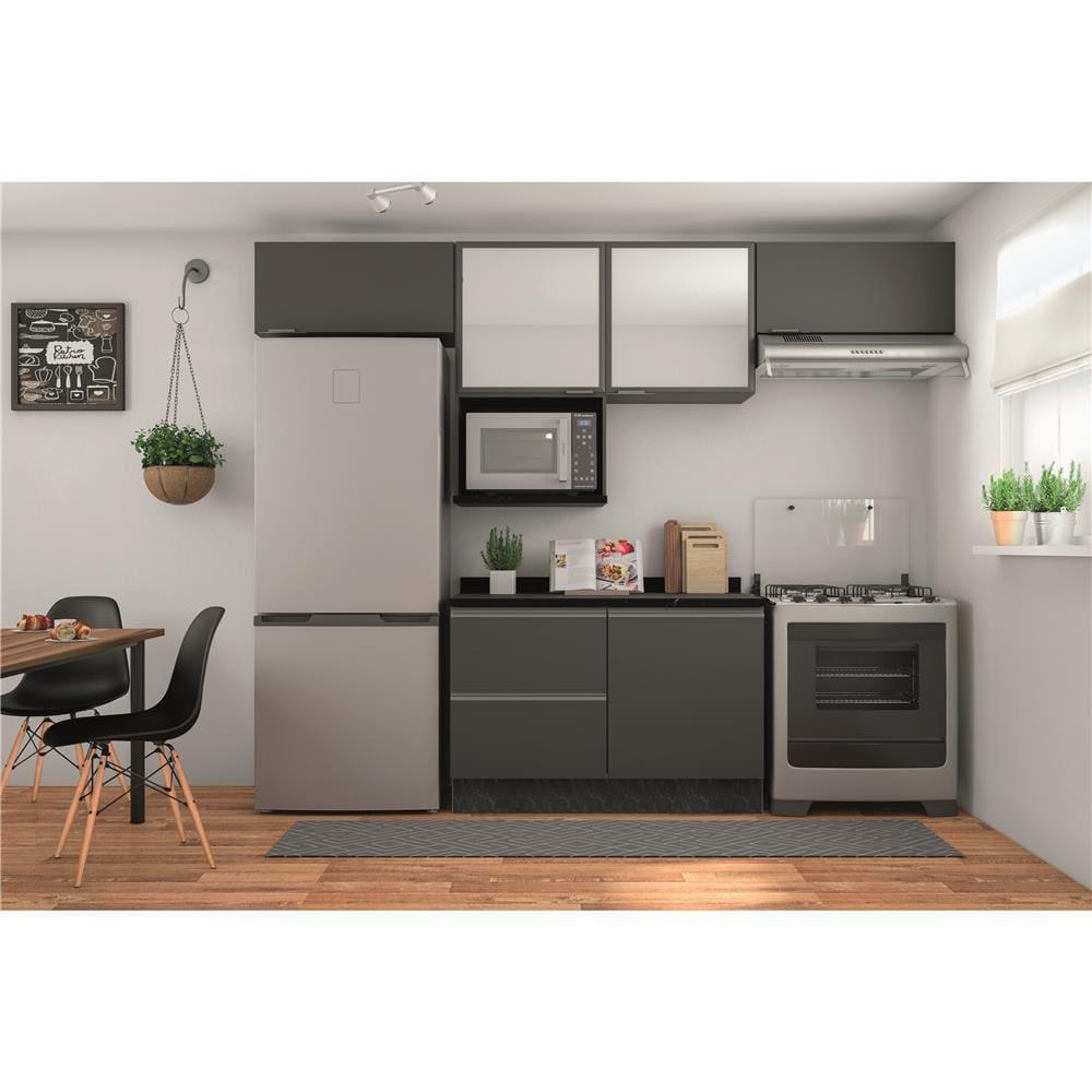 Cozinha Completa Bartira Línea com 5 Portas e 3 Gavetas - 340,1cm de largura - 2