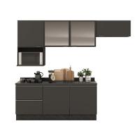 Cozinha Completa Bartira Linea 6 Portas, 3 Gavetas e 2 Portas de Vidro - 260cm de largura - 1