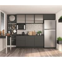 Cozinha Completa Bartira Linea com 6 Portas, 3 Gavetas, Portas de Vidro e Nicho - 260 cm de Largura - 2