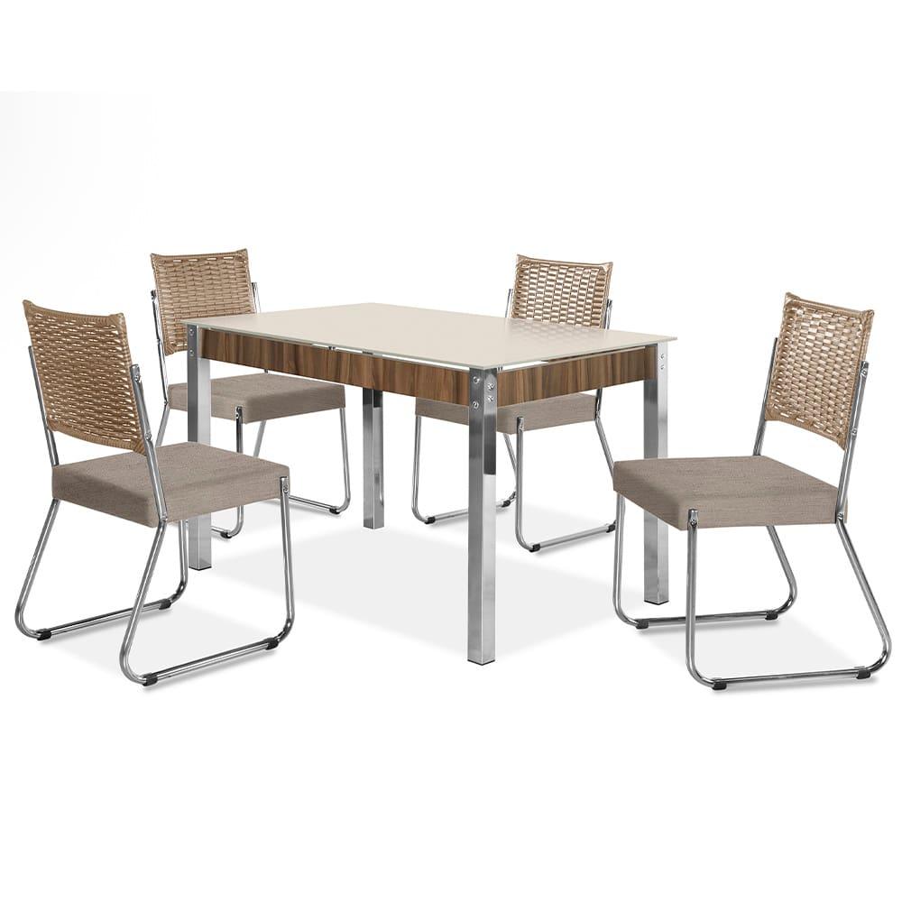 Mesa de Jantar Aço Nobre Cláudia com Tampo Kanon e 4 Cadeiras - 2