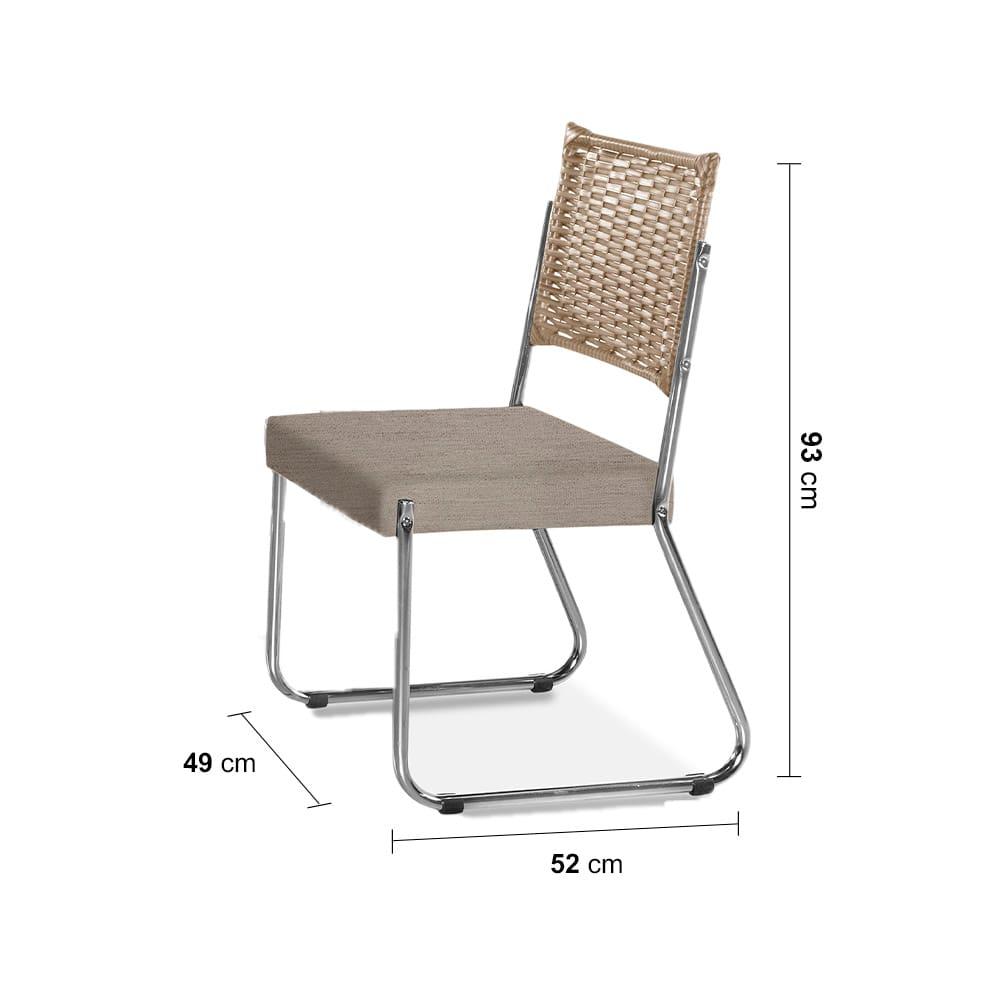 Mesa de Jantar Aço Nobre Cláudia com Tampo Kanon e 4 Cadeiras - 5