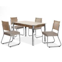 Mesa de Jantar Aço Nobre Cláudia com Tampo Kanon e 4 Cadeiras - 2
