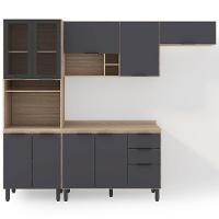 Cozinha Completa Demóbile Firenze com 10 Portas, 2 Gavetas e 7 Prateleiras - 259,5cm de largura - 2