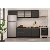 Cozinha Completa Bartira Linea 6 Portas, 3 Gavetas e 2 Portas de Vidro - 260cm de largura - 2