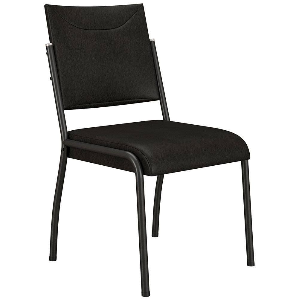 Mesa de Jantar Retangular Fabone Alexa com Tampo de Vidro de 140X80cm com 4 Cadeiras de Jantar Fabone Dora Revestimento em Courino - 2