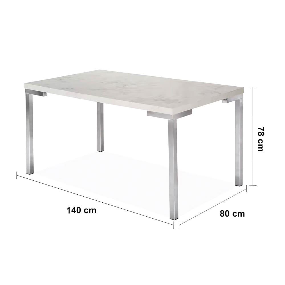 Mesa de Jantar Aço Nobre Kansas com 4 Cadeiras com Assento Estofado Revestido em Suede - 4