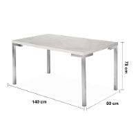 Mesa de Jantar Aço Nobre Kansas com 4 Cadeiras com Assento Estofado Revestido em Suede - 4