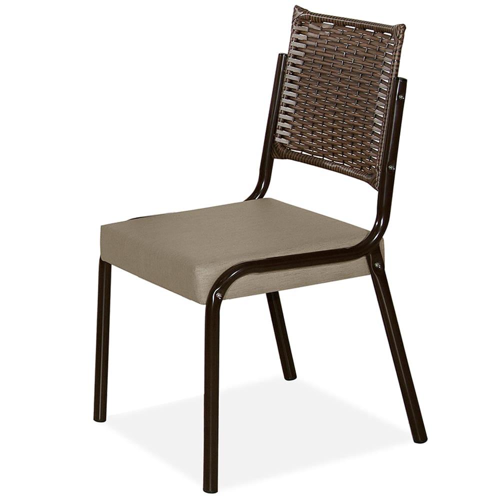 Mesa de Jantar Retangular Aço Nobre Kansas com 4 Cadeiras - 4