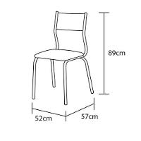 Mesa de Jantar Retangular Aço Nobre Kansas com 4 Cadeiras - 6