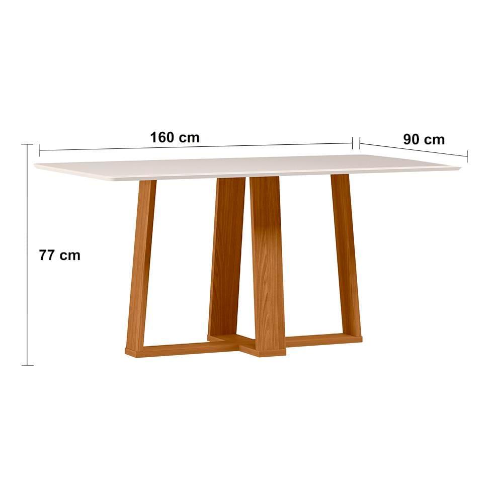 Mesa de Jantar Retangular New Ceval Amsterdam com 6 Cadeiras Estofadas e Revestidas - 6