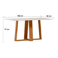 Mesa de Jantar Retangular New Ceval Amsterdam com 6 Cadeiras Estofadas e Revestidas - 6