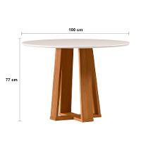 Mesa de Jantar Redonda New Ceval Copenhague com 4 Cadeiras Estofadas - 6