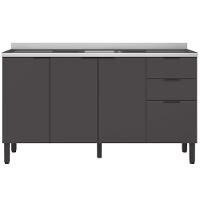 Balcão Bartira Universal com 3 Portas, 3 Gavetas e 2 Prateleiras - 150 cm de largura - 2