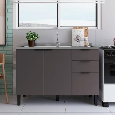 Balcão Bartira Universal com 2 Portas e 3 Gavetas - 120 cm de Largura