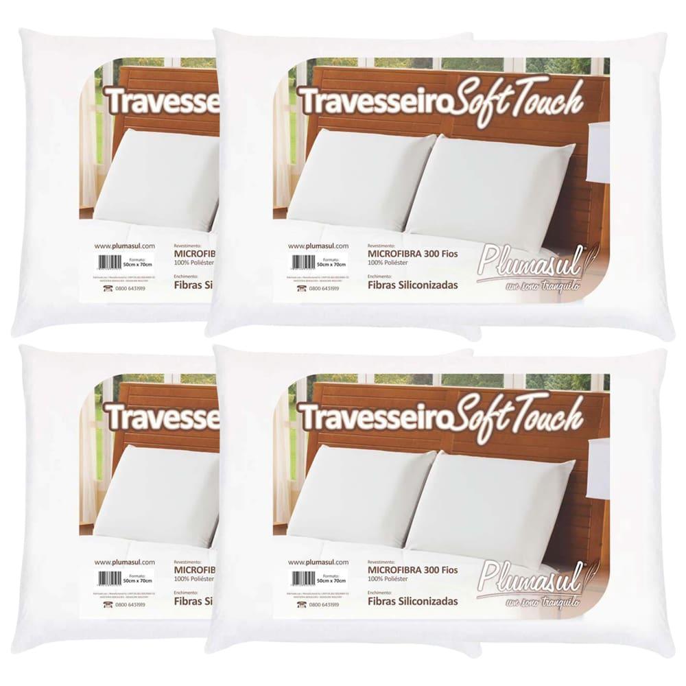 Travesseiros Soft Touch Plumasul 50 x 70 cm Branco - 4 Unidades - 1