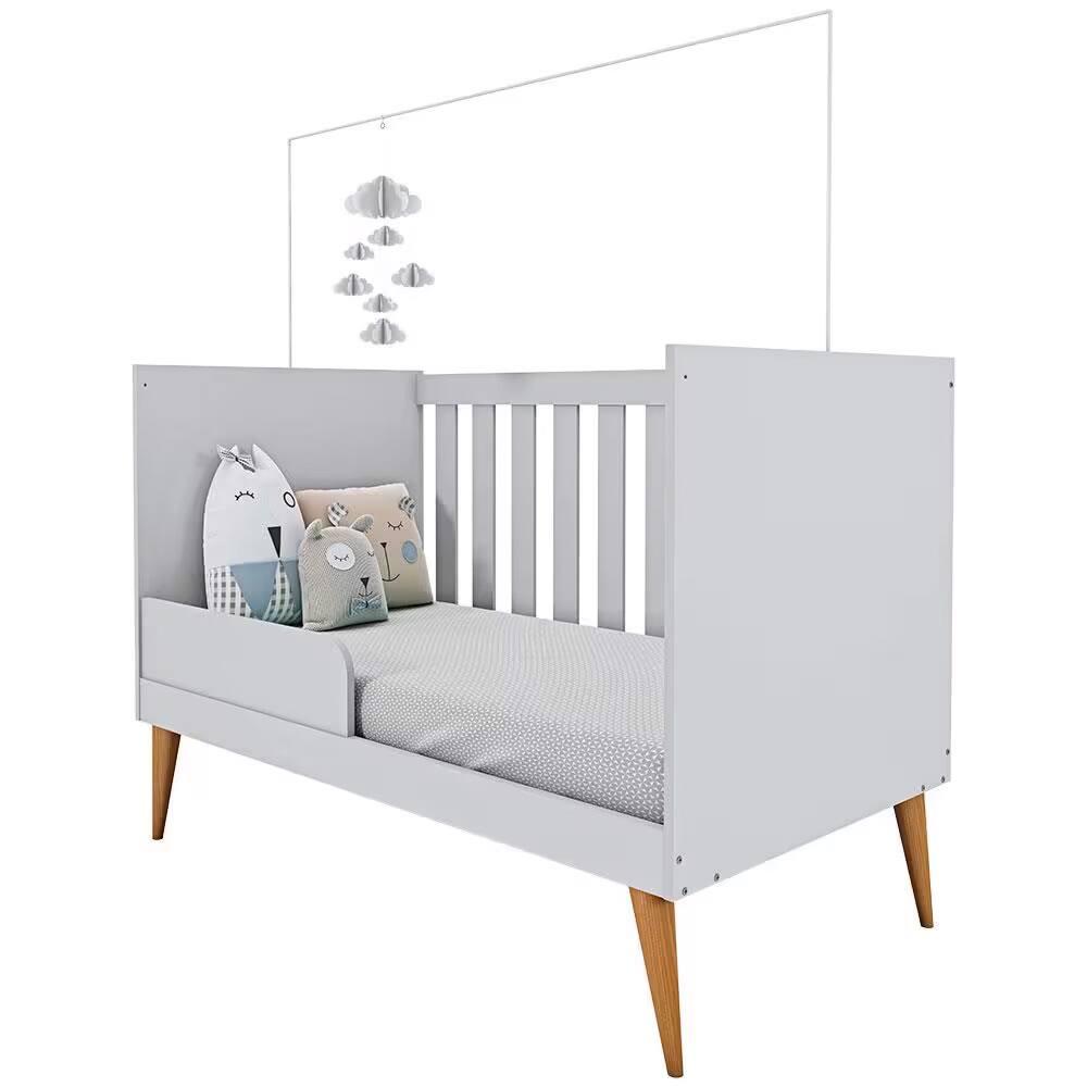 Guarda-Roupa Bartira Ternura com 3 Portas, 2 Gavetas + Cômoda Ternura com 5 Gavetas e 1 Porta + Berço Mini Cama Móveis Estrela Ternura - 6