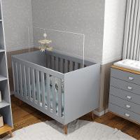 Guarda-Roupa Bartira Ternura com 5 Nichos, 2 Portas, 2 Gavetas + Cômoda Ternura com 5 Gavetas + Berço Móveis Estrela Ternura