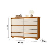 Cômoda Palumoveis Duetto com 10 Gavetas – 151cm de Largura - 4