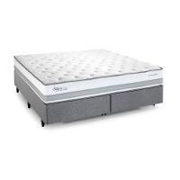 Cama Box King Size Herval Silver com Pillow Top e Molas Ensacadas 69x193x203cm - Cinza - 1