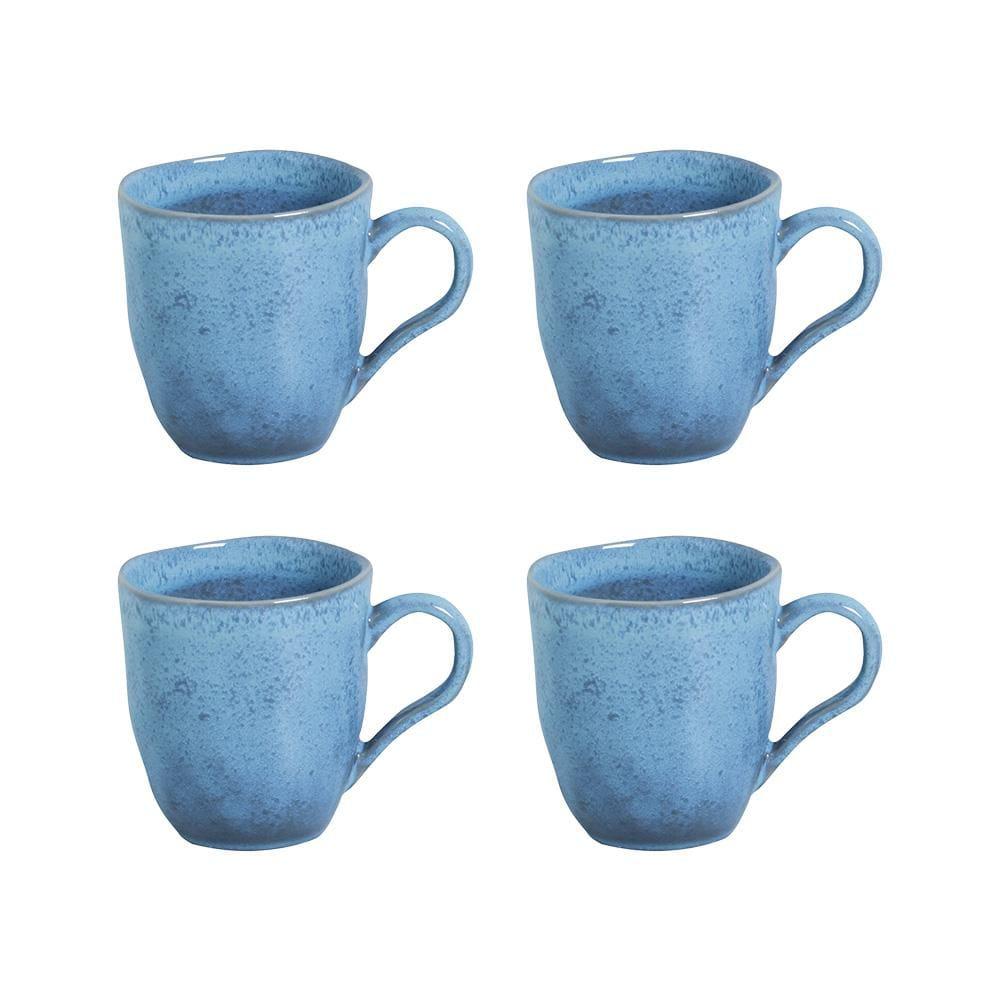 Conjunto de Canecas Porto Brasil Orgânico Breeze em Stoneware Azul 273ml - 4 Peças - 1