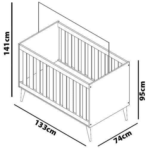 Guarda-Roupa Bartira Ternura com 5 Nichos, 2 Portas, 2 Gavetas + Cômoda Ternura com 5 Gavetas e 1 Porta + Berço Móveis Estrela Ternura - 7