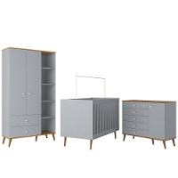 Guarda-Roupa Bartira Ternura com 5 Nichos, 2 Portas, 2 Gavetas + Cômoda Ternura com 5 Gavetas e 1 Porta + Berço Móveis Estrela Ternura - 2