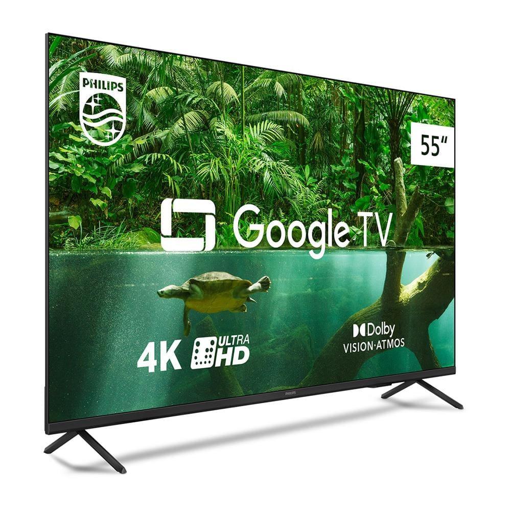 Smart TV LED 55" Ultra HD 4K Philips 55PUG7408/78 com Google TV, Comando de Voz, Wi-Fi, USB, Dolby Vision/Atmos, VRR/ALLM e Bluetooth - 3