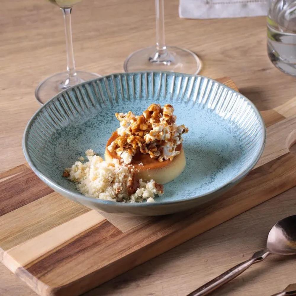 Conjunto com 6 Pratos Fundos Porto Brasil Linhas Breeze em Stoneware 22,5cm – Azul - 3