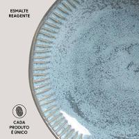Conjunto com 6 Pratos Fundos Porto Brasil Linhas Breeze em Stoneware 22,5cm – Azul - 5