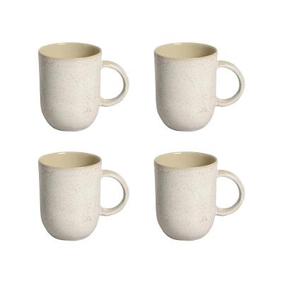 Conjunto de Xícaras Grandes Porto Brasil Coup Latte em Cerâmica Stoneware Off-White 330ml - 4 Peças