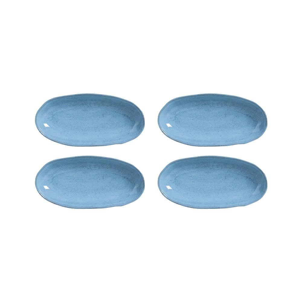 Conjunto de Travessas Oval Funda G Porto Brasil Orgânico Breeze 32x16cm - 4 Peças - 1