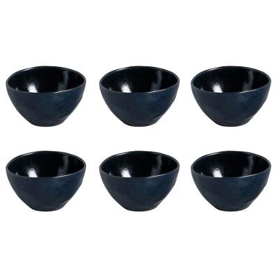 Conjunto de Bowls Orgânicos Night Blue Porto Brasil em Stoneware 558ml - 6 Peças