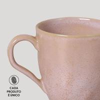 Conjunto de Xícaras Porto Brasil Orgânico Litchi em Cerâmica Stoneware Rosa Claro 273ml - 4 Peças - 4