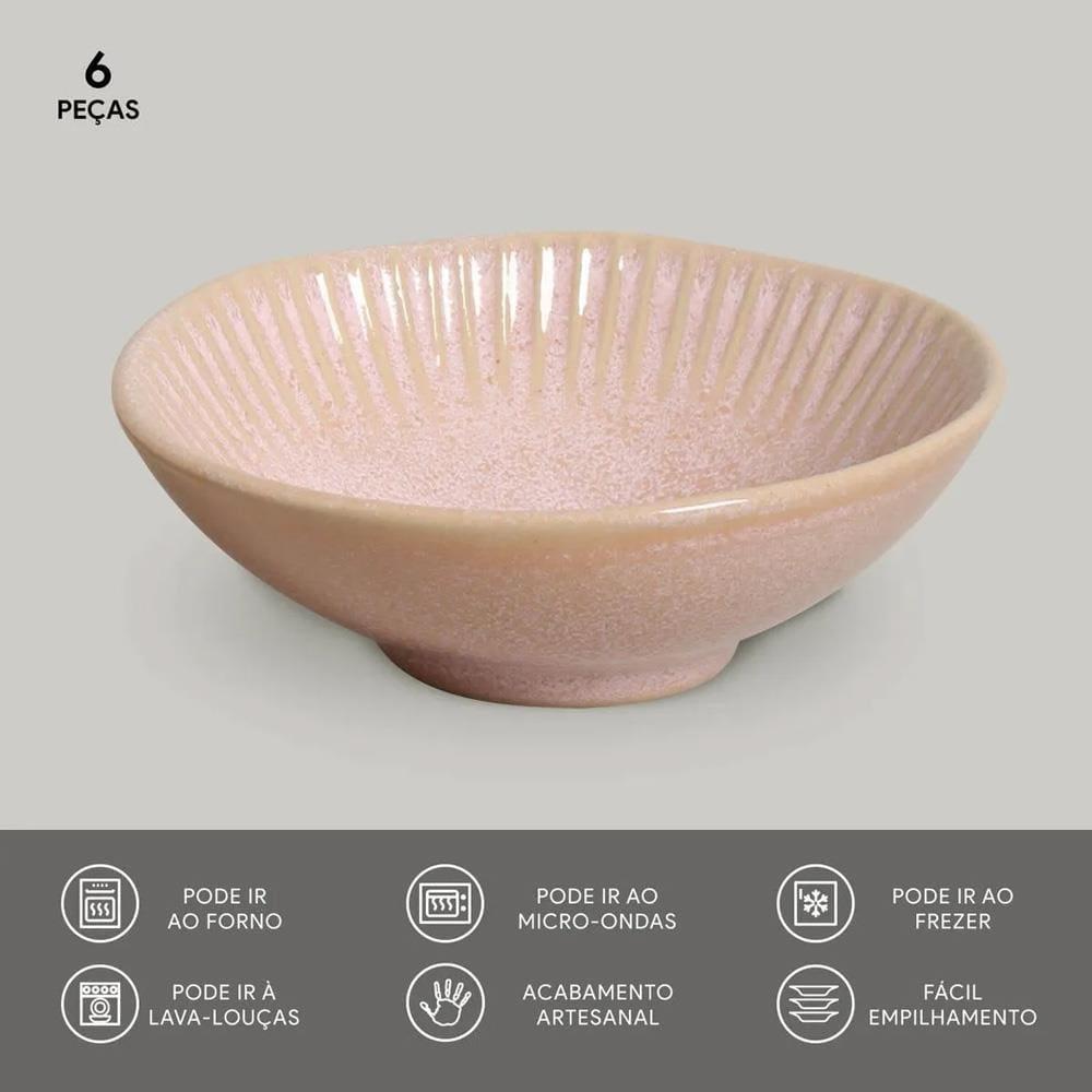 Conjunto de Cumbucas Porto Brasil Linhas Litchi 370ml - 6 Peças - 3