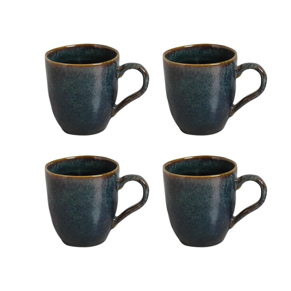 Conjunto de Canecas Porto Brasil Orgânico Oceano em Stoneware Azul 273 ml - 4 Peças - 1