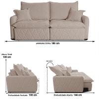 Sofá 3 Lugares Cama inBox Sublime Retrátil e Reclinável Revestido em Bouclé - 180cm de largura - 6