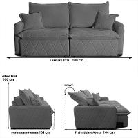 Sofá 3 Lugares Cama inBox Sublime Retrátil e Reclinável Revestido em Bouclé - 180cm de largura - 5